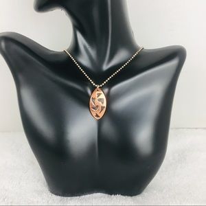 Far Fetched Solid Copper Oval Hearts Pendant